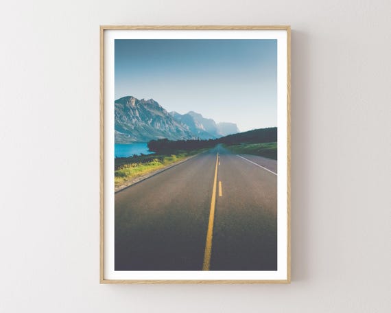 "St. Mary Highway" - Mountain Road to St. Mary Lake: Glacier National Park Landscape Photography Print - large wall art