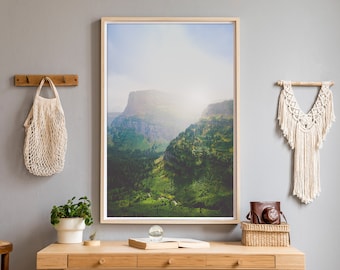 Glacier National Park Mountain Photography - Landscape Nature Print - Large wall art - dreamy peaceful sky