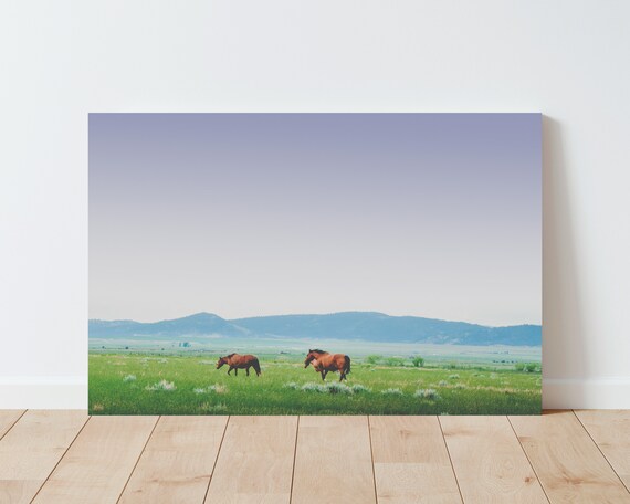Horses and Country Landscape Photography | Landscape wall art | Farmhouse Decor | Panoramic Landscape | Living Room wall art | Nature Art