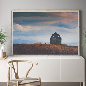 Old Barn and Beautiful Sky Landscape Photography - montana barn photography, modern farmhouse wall art, rustic photography wall art, nature