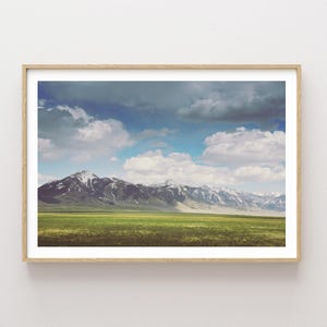 Snow capped mountains landscape - Western art - western decor - nature photography - mountains wall art - large wall art - dopamine decor