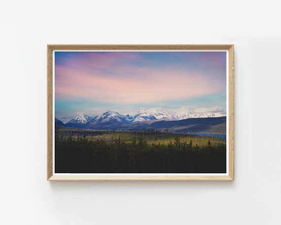 Colorful Mountain Landscape | Glacier National Park | Montana | Nature | Sunset | Landscape Print | Large Wall Art | Landscape wall art