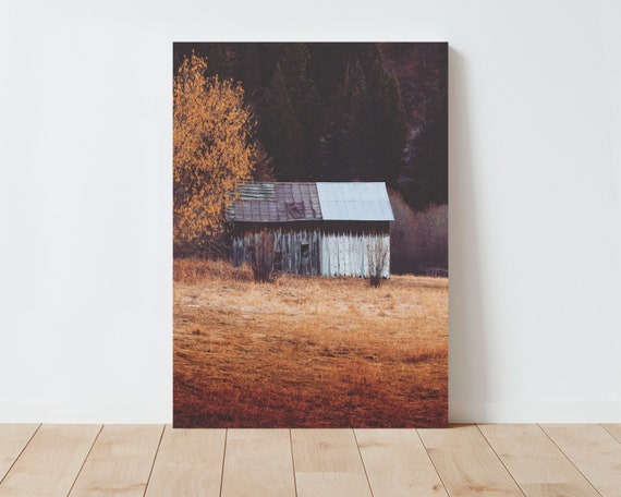 Rustic Barn and Mountain Landscape Photography - Landscape Wall Art - Barn Wall Art - Nature Photography - Large wall art - rustic decor