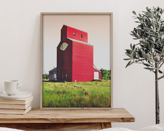 Rustic Decor - Grain Elevator - Landscape wall art - Farmhouse Decor - Large wall art - Living room wall art - bedroom wall art - modern