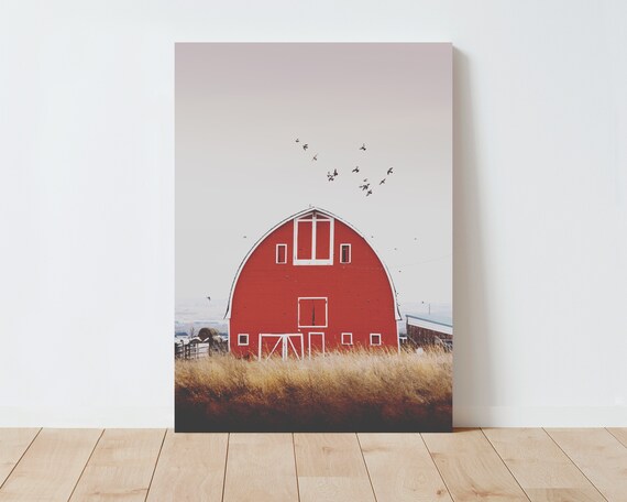 Rustic Red Barn and Nature Landscape Photography - Landscape Wall Art - Barn wall art - Farmhouse Decor - Rustic Decor - large wall art