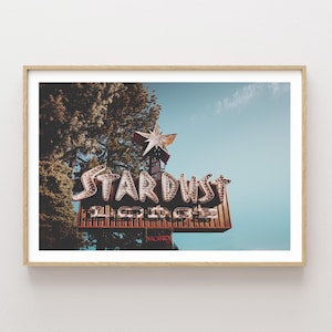 Vintage Motel Sign Wall Art - Stardust Motel - Lake Tahoe - Neon Sign Wall Art - Large Wall Art - Mid Century Modern - Living room wall art