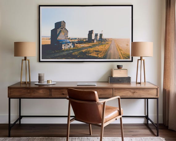 "Four Old Souls" - Rustic Grain Elevator Western Landscape Photography Print