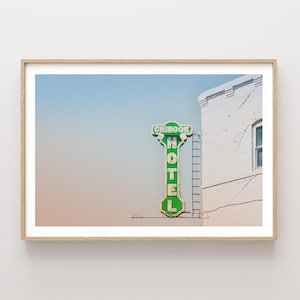 Vintage Western Motel Sign Photography - Neon Sign wall art - Western wall art - Large wall art - Motel Sign - Rustic - Mid Century Modern