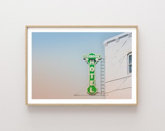 Vintage Western Motel Sign Photography - Neon Sign wall art - Western wall art - Large wall art - Motel Sign - Rustic - Mid Century Modern