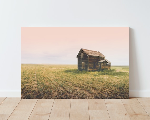 Little Farmhouse Landscape Photography - Rustic Decor - Farmhouse Decor - Western Decor - Americana Wall Art - Living Room Wall Art - Boho