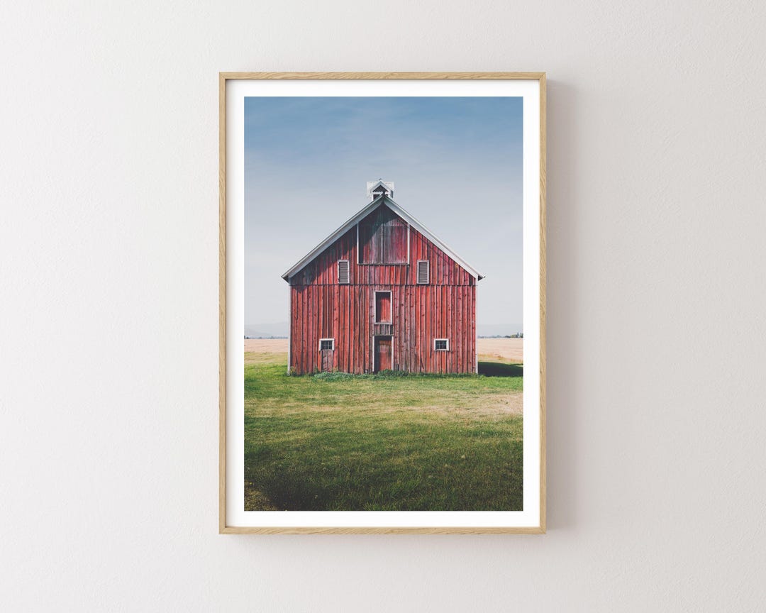 Charming Rustic Red Barn Photography Print - Western Wall Art - Barn ...