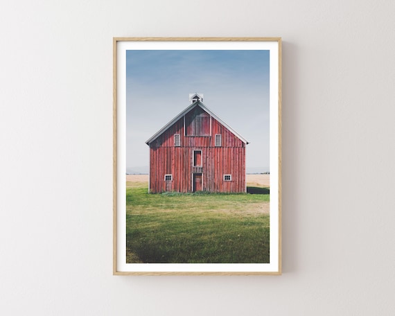 "Early Rising" ' Charming Rustic Red Barn Photography Print