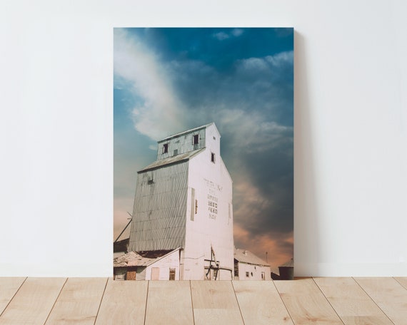 Western Grain Elevator Photography Print - Rustic Decor - Western Decor - Farmhouse Decor - Large wall art - Americana wall art - landscape