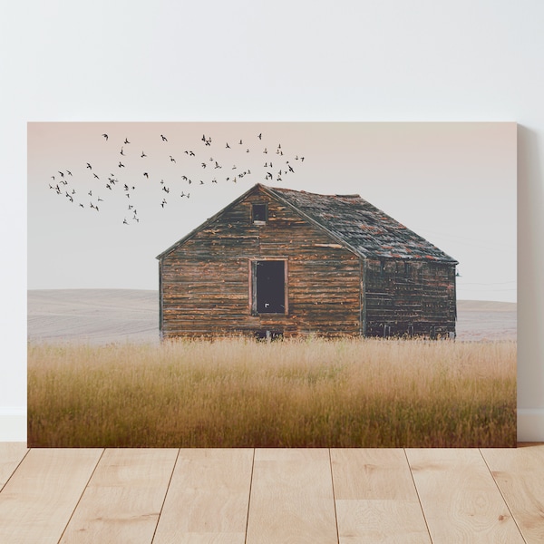 Rustic Barn Landscape Photography - Dreamy - Peaceful - Rustic Decor - Western Decor - Farmhouse Decor - Nature Print - living room wall art