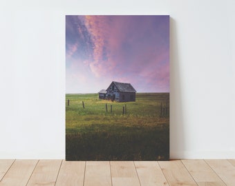 Abandoned Farmhouse Landscape Photography | Landscape Wall Art | Nature wall art | Farmhouse Decor | Rustic Decor | Large wall art | clouds