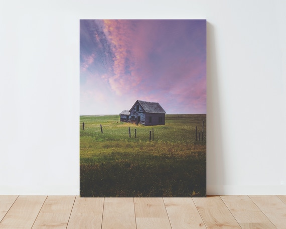 Abandoned Farmhouse Landscape Photography | Landscape Wall Art | Nature wall art | Farmhouse Decor | Rustic Decor | Large wall art | clouds