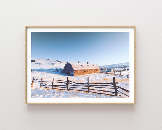 "Old Fences" - Rustic western horse barn landscape photography