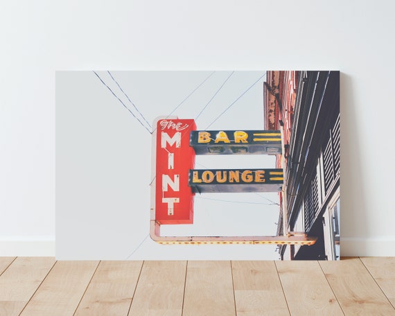 Vintage Bar Sign Photography Print - Bar Sign Art - Rustic Decor - Farmhouse Decor - Western Decor - Large wall art - Neon Sign Print