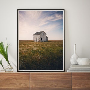 Farmhouse and Countryside Landscape Photography | Large Wall Art | Wildflower | Meadow | Colorful | Landscape | Rustic wall art | boho