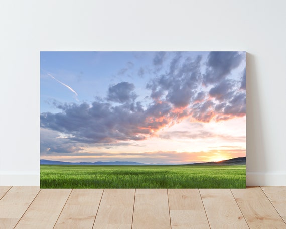 Colorful Summer Sunset Landscape Wall Art - Landscape Print - Nature Wall Art - Nature Photography - Farmhouse Decor - Western Decor - field