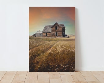 Rustic Farmhouse Landscape Print – Montana Rural Photography - Western Decor - Large wall art