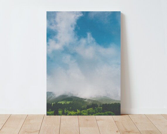 Dreamy Mountain Landscape Photography - Landscape Print - Mountain Wall Art - Storm Photography - Nature wall art - Large wall art - forest