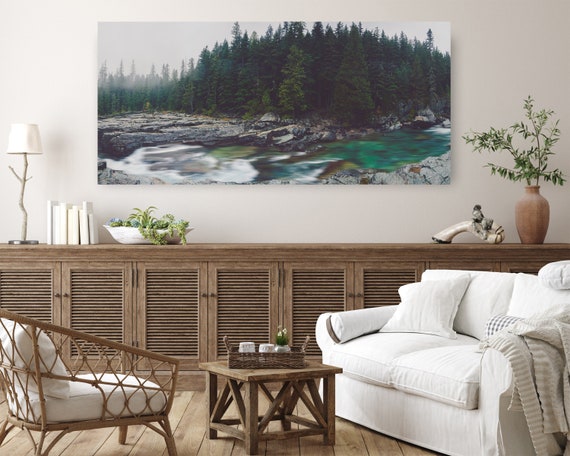 Forest Wall Art - Panoramic Landscape - Landscape Wall Art - Glacier National Park - Mountain wall art - Nature - Wall Art - Oversized