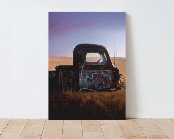 Rusty Old Truck and Western Landscape Photography - Rustic wall art - Western Wall Art - Western Photography - Western Landscape - Sunset