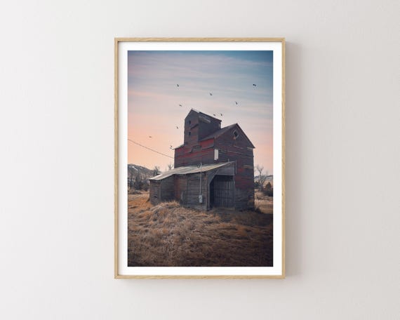 "Piece by Piece" - Peaceful Country Grain Elevator Landscape Photography