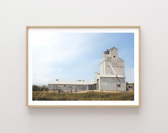 Rustic Western Grain Elevator Landscape Photography - Rustic wall art - Western wall art - large wall art - Old rustic barn - landscape art