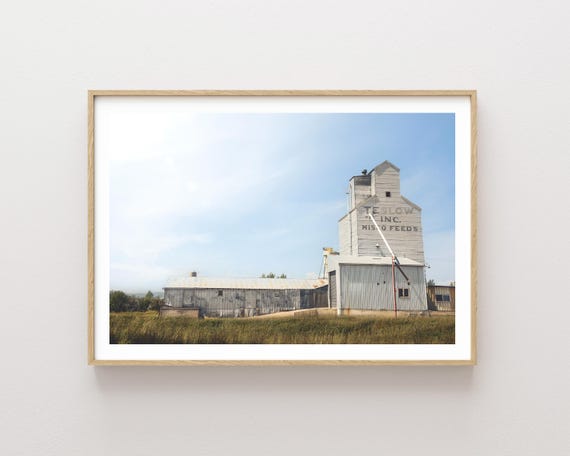 "Teslow Grain Elevator" - Rustic Western Grain Elevator Landscape Photography