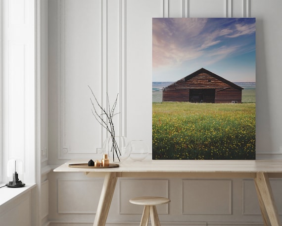 Colorful Landscape and Barn | Landscape Photography | rustic wall art | Barn Photography | large landscape art | large wall art