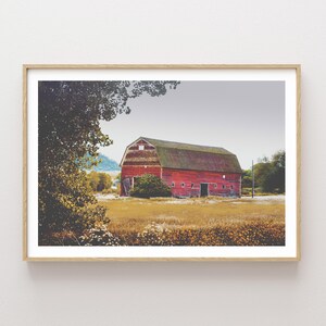 Rustic Red Barn Western Landscape Photography - Barn Wall Art - Large wall art - Western Art - Rustic Americana wall art - Western wall art