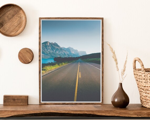 Glacier National Park Mountain Landscape Photography - beautiful mountains in east glacier park and highway, colorful mountain landscape