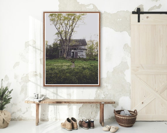 Rustic Countryside Wall Art | Abandoned Farmhouse | Rustic Wall Art | Large Wall Art | Boho Wall Art | Farmhouse Prints | Farmhouse Wall Art