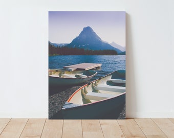 Glacier National Park Photography: Two Medicine Lake Boat Print
