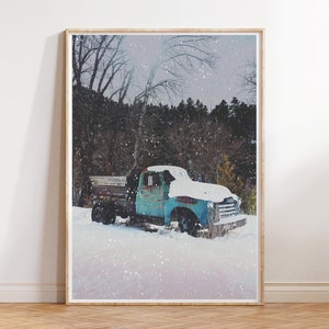 Vintage Farm Truck in the Countryside - rural photography, rural landscape, vintage automobile art, boho wall art, modern farmhouse prints