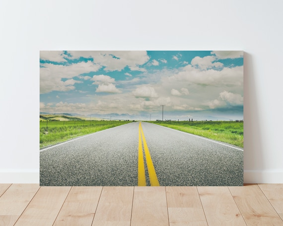 Dreamy Country Road Landscape Photography - Western Decor - Western Wall art - Large wall art - Road and Horizon - Boho wall art - clouds