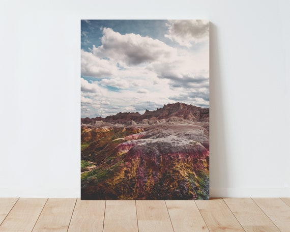 Badlands National Park Landscape Wall Art - Nature wall art - South Dakota - Large wall art - landscape wall art - colorful landscape - sky