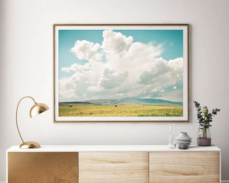 Wheat Field and Clouds Landscape - Etsy