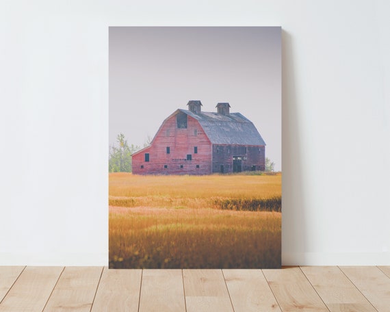 Old Barn and Wheat Field Landscape - Barn Photography - Barn wall art - Rustic Decor - Farmhouse Decor - Large wall art - landscape wall art