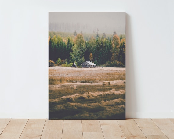 Little Cabin and Forest Landscape Print - Rustic Decor - Farmhouse Decor - Western Decor - Landscape Wall Art - Forest - Nature Photography