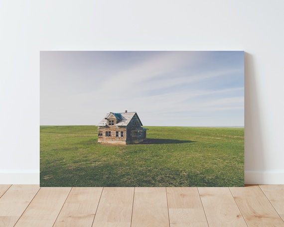 Abandoned Farmhouse and Simple Landscape - Landscape Wall Art - Farmhouse Decor - Rustic Decor - Western Decor - Simple Landscape - Montana