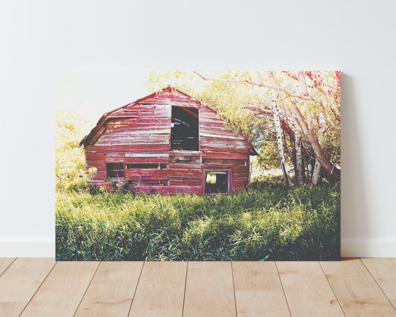 Red Barn Photography Print - Rustic Decor - Farmhouse Decor - Cabin Decor - Landscape wall art - nature wall art - large wall art - barn art