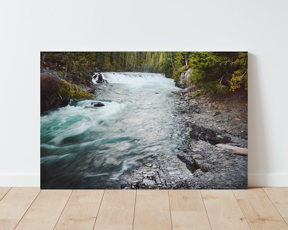 Dreamy River Landscape Photography - Nature Photography - Glacier National Park - Forest Landscape - Large wall art - Panoramic Landscape