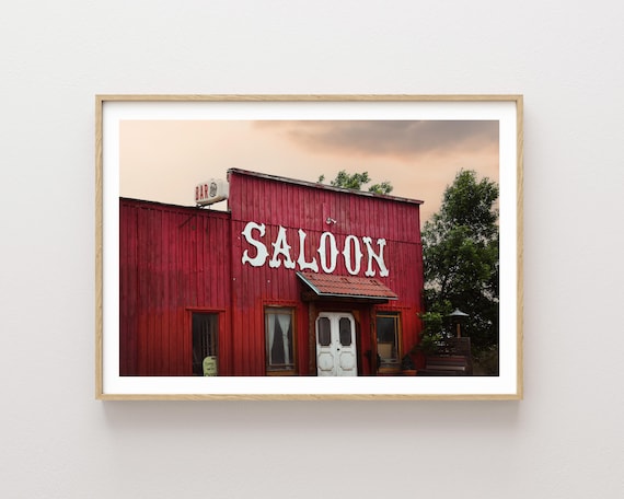 "Sunset Saloon" - Western Vintage Saloon Photographic Print