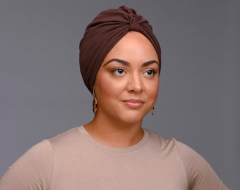 Turban for Women | Pre-Tied Satin Lined Turban | Natural Hair | Comfortable Chemo Headwrap | Protective Hair Accessory | Alopecia Hat