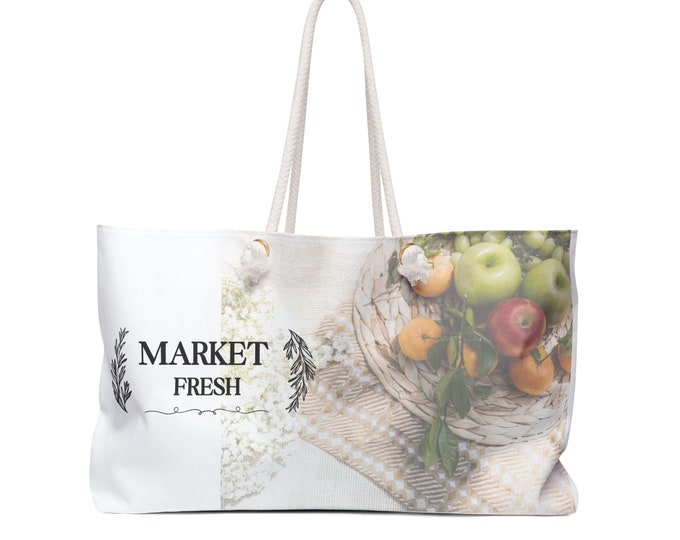 Farmers Market Tote Bag - Sustainable Shoulder Bag for Eco-Conscious Shoppers, market tote bag, grocery bag, reusable, shopping bag