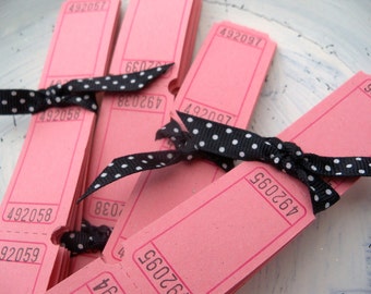 100 Blank Carnival Tickets - Powder Pink