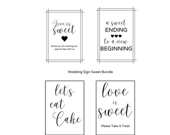 Digital Minimalist Wedding Sign Sweet Bundle